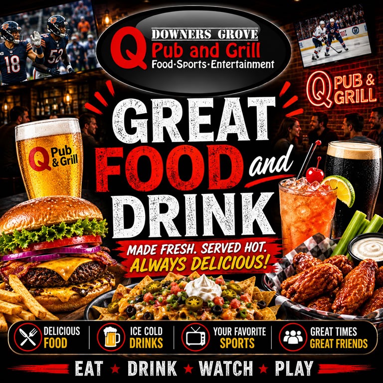 Great Food and Drink at Q Pub & Grill Downers Grove