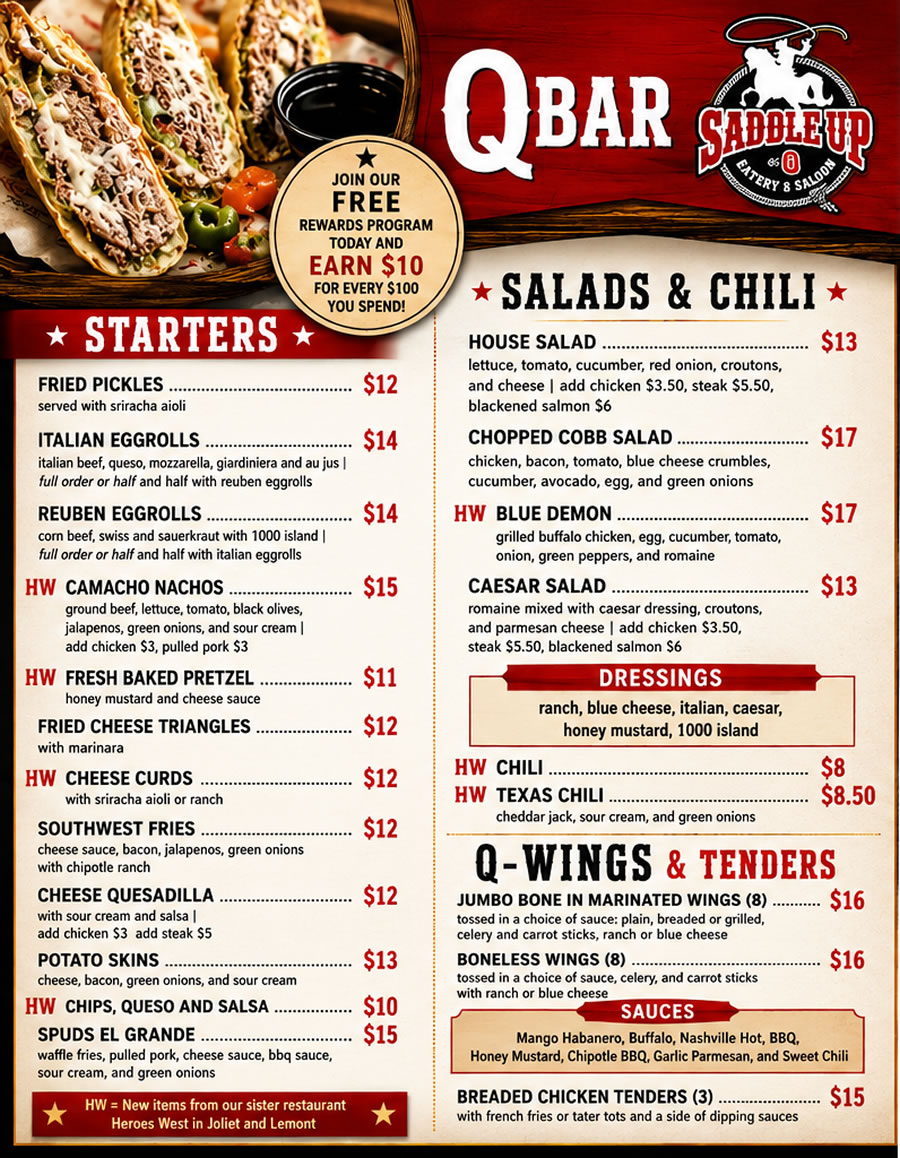 Starters Salads and Wings